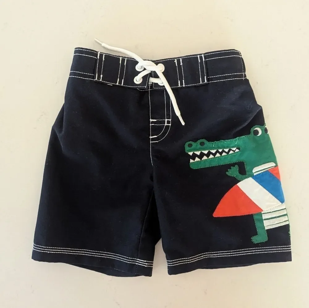 Gymboree | Blue Swim Shorts with Colorful Crocodile